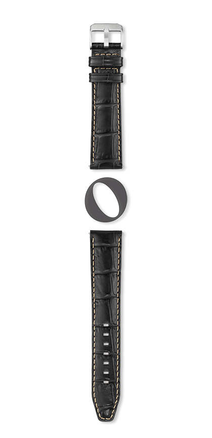 INDIANA watch strap - copie (Black, Black, 20/18, 125/90, Man) - Picture 2