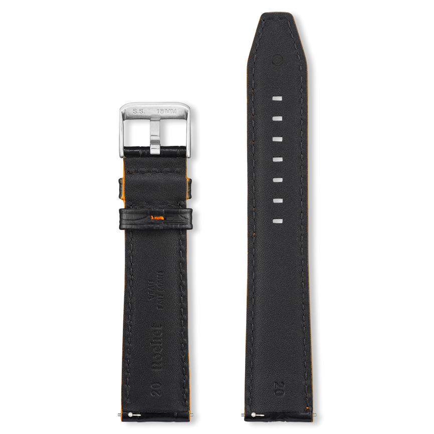 INDIANA watch strap (Black, Orange, 22/20, 120/80, Man) - Picture 5