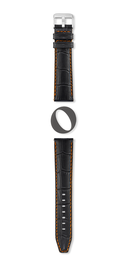 INDIANA watch strap (Black, Orange, 22/20, 120/80, Man) - Picture 2