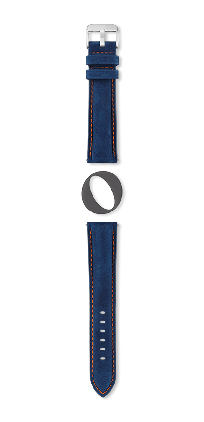 MUSTANG watch strap (Blue, Navy/Orange, 20/18, 115/80, Man) - Picture 2