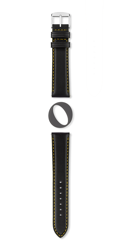 NEPTUNE watch strap (Black, Black/Yellow, 22/20, 115/80, Man) - Picture 2