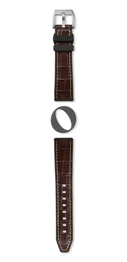 TROCADERO watch strap (Brown, Mink/Beige, 20/18, 120/80, Man) - Picture 2