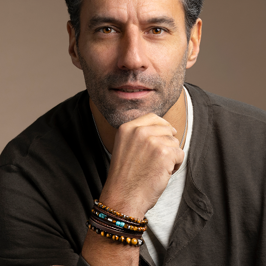 Bracelet ZEN (Marron, Marron, Homme) - Photo 2