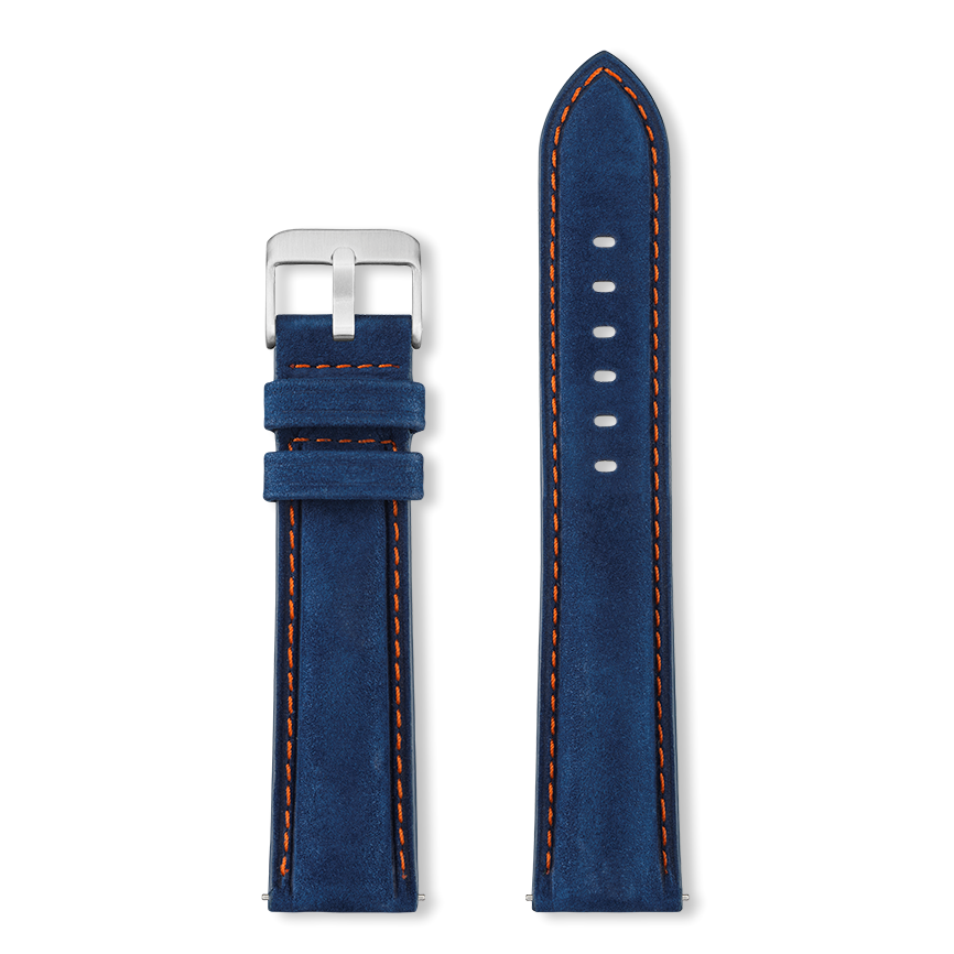 MUSTANG watch strap (Blue, Navy/Orange, 20/18, 115/80, Man)
